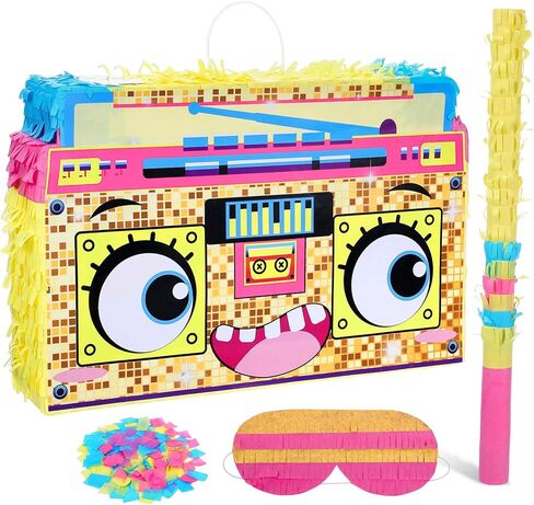 Pink Bow Piñata with Pinata Stick Blindfold Confetti Fillers for Girls Kids Pink Coquette Birthday Party Decorations in Saudi Arabia