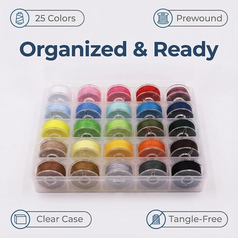 36pcs Colors 60S/2 90WT Prewound Bobbin Thread Plastic Size A SA156 Embroidery Bobbins Cottonized Soft Feel Sewing Machine Bobbin in Saudi Arabia