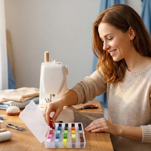 36pcs Colors 60S/2 90WT Prewound Bobbin Thread Plastic Size A SA156 Embroidery Bobbins Cottonized Soft Feel Sewing Machine Bobbin in Saudi Arabia