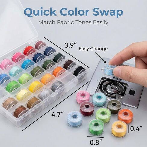 36pcs Colors 60S/2 90WT Prewound Bobbin Thread Plastic Size A SA156 Embroidery Bobbins Cottonized Soft Feel Sewing Machine Bobbin in Saudi Arabia