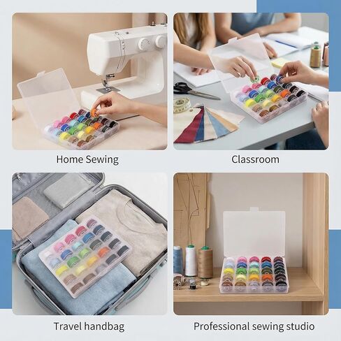 36pcs Colors 60S/2 90WT Prewound Bobbin Thread Plastic Size A SA156 Embroidery Bobbins Cottonized Soft Feel Sewing Machine Bobbin in Saudi Arabia