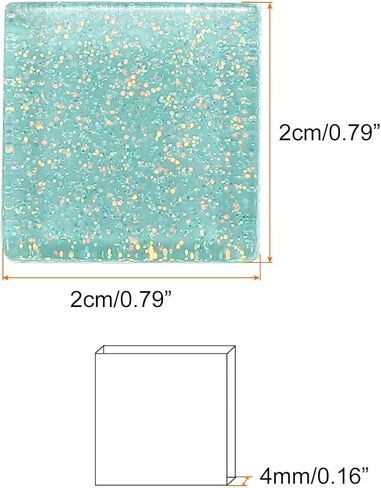 Generic Mosaic Tiles, Glass Tiles, Shine Crystal Mosaic Glass Pieces Bulk Square Glitter Crystal Mosaic Tiles 2 x 2cm for Home Decoration, DIY Crafts, Pack of 25(100g, Ocean Blue) in Saudi Arabia