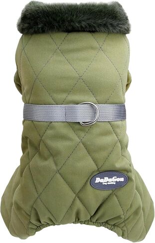 Dog Coat Jacket Windproof Cold Weather Coat 4 Legs Warm Dog Jumpsuit Winter Thick Clothes Snow Proof Coat Cotton Dog Coat for Small Dog Medium Dog Cat Green XXL in Saudi Arabia