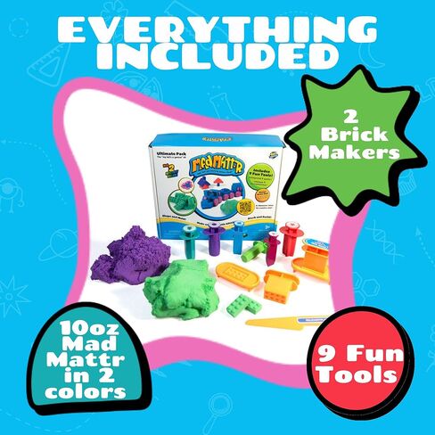 Mad Mattr Ultimate Pack, Fun for Ages 3 and up, 10oz of Mad Mattr, Extruders, Ultimate Brick Makers, a Safe Cutting Tool, Non-Toxic Dough and Never Dries Out in Saudi Arabia