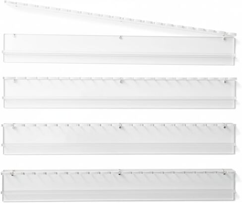 Scallop Mahjong Rack with Magnetic Pushers, Clear Acrylic, 20 Inch Length, 4 per Set, Fits Standard and Large Tiles in Saudi Arabia
