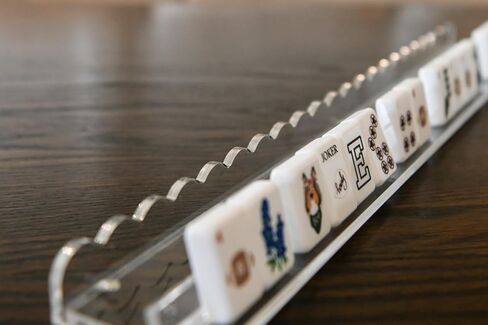Scallop Mahjong Rack with Magnetic Pushers, Clear Acrylic, 20 Inch Length, 4 per Set, Fits Standard and Large Tiles in Saudi Arabia