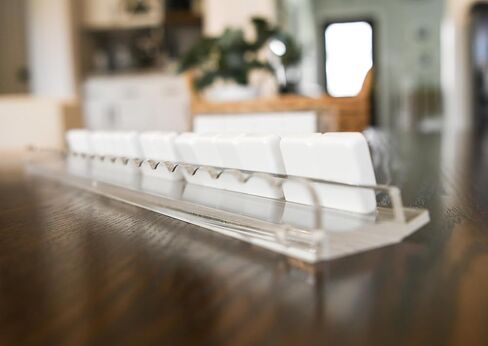 Scallop Mahjong Rack with Magnetic Pushers, Clear Acrylic, 20 Inch Length, 4 per Set, Fits Standard and Large Tiles in Saudi Arabia