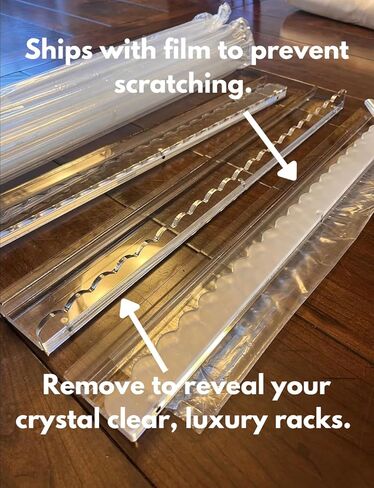 Scallop Mahjong Rack with Magnetic Pushers, Clear Acrylic, 20 Inch Length, 4 per Set, Fits Standard and Large Tiles in Saudi Arabia