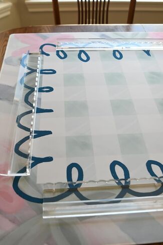 Scallop Mahjong Rack with Magnetic Pushers, Clear Acrylic, 20 Inch Length, 4 per Set, Fits Standard and Large Tiles in Saudi Arabia
