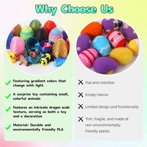 12 Pcs Mini 3D Printed Animal with 12 Pcs Easter Eggs, Articulated Flexible Cute Fidget Toys for Desk Decor, Party Favors, Christmas Easter Birthday Gift in Saudi Arabia