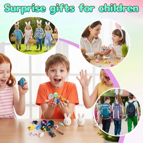 12 Pcs Mini 3D Printed Animal with 12 Pcs Easter Eggs, Articulated Flexible Cute Fidget Toys for Desk Decor, Party Favors, Christmas Easter Birthday Gift in Saudi Arabia