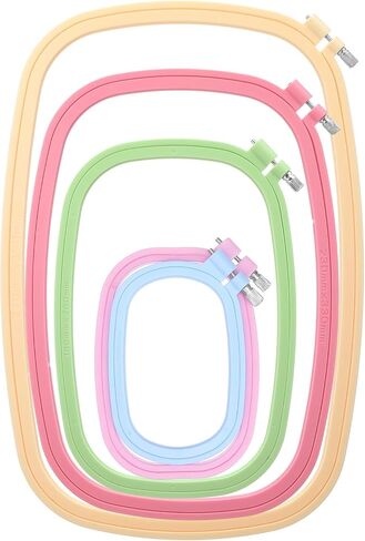 5 Pack Size Rectangle Square Embroidery Hoops Plastic Cross Stitch Hoop Reusable Frames Rings for DIY Sewing Project (5 Colors) in Saudi Arabia