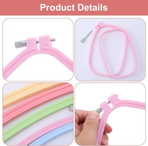 5 Pack Size Rectangle Square Embroidery Hoops Plastic Cross Stitch Hoop Reusable Frames Rings for DIY Sewing Project (5 Colors) in Saudi Arabia