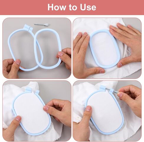 5 Pack Size Rectangle Square Embroidery Hoops Plastic Cross Stitch Hoop Reusable Frames Rings for DIY Sewing Project (5 Colors) in Saudi Arabia