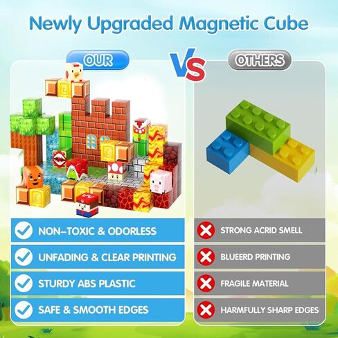 100 قطعة من الكتل المغناطيسية مقاس 0.8 بوصة، تكديس STEM Montessori، مكعبات بناء مغناطيسية للأولاد والبنات من سن 3 إلى 8 سنوات، مكعبات مغناطيسية تعليمية للإبداع، هدية عيد ميلاد للأعمار من 4 إلى 10 سنوات in Kuwait