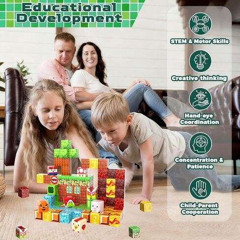 100 قطعة من الكتل المغناطيسية مقاس 0.8 بوصة، تكديس STEM Montessori، مكعبات بناء مغناطيسية للأولاد والبنات من سن 3 إلى 8 سنوات، مكعبات مغناطيسية تعليمية للإبداع، هدية عيد ميلاد للأعمار من 4 إلى 10 سنوات in Kuwait