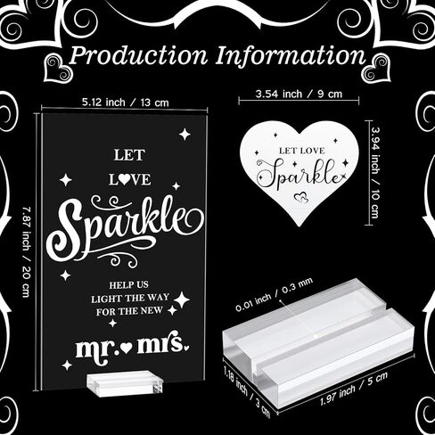 100 Pcs Wedding Tags Let Love Wedding Send Off Tags Heart Shape Cards and Acrylic Send Off Sign Clear Table Signs with Base for Weddings Anniversary Parties Engagement, No Sparkler in Saudi Arabia