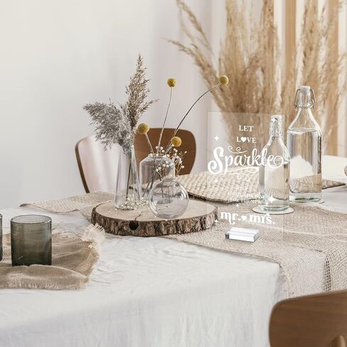 100 Pcs Wedding Tags Let Love Wedding Send Off Tags Heart Shape Cards and Acrylic Send Off Sign Clear Table Signs with Base for Weddings Anniversary Parties Engagement, No Sparkler in Saudi Arabia