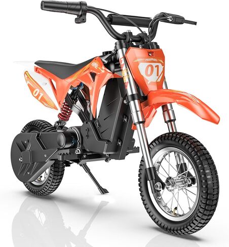 MileRocket1 36V 300W دراجة ترابية كهربائية للأطفال، دراجة نارية كهربائية مع 3 سرعات 5/7.5/15.5 ميل في الساعة وما يصل إلى 12.4 ميل للأعمار من 4 إلى 12 عامًا، تعليق مزدوج، إطارات 12*2.75 بوصة تناسب الفناء الخلفي للحديقة in Kuwait