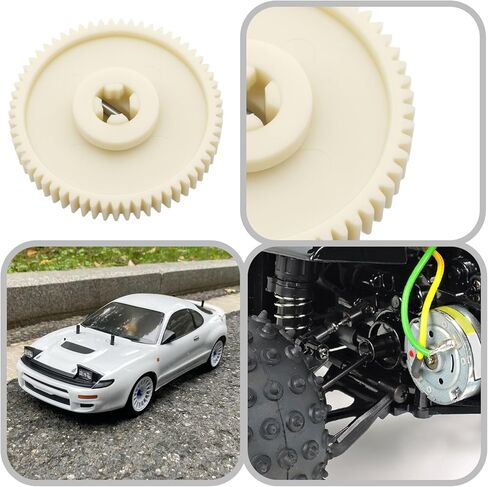 2pcs 61T 1/10 Spur Gear Repair Part Compatible with T-Amiya TT01 TT01D TT01E TT-01 RC Car Upgrade Parts Accessories Plastic in Saudi Arabia