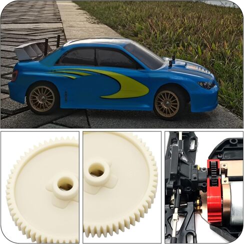 2pcs 61T 1/10 Spur Gear Repair Part Compatible with T-Amiya TT01 TT01D TT01E TT-01 RC Car Upgrade Parts Accessories Plastic in Saudi Arabia