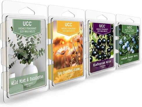 UCC Wax Melts, Premium Soy Scented Melts Cubes, Plant Based All Natural Strong Fragrance, Wax Melts Tarts, Colored Wax Melt - 4 Pack in Saudi Arabia