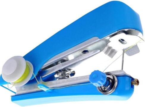 Blue Handheld Sewing Machine, Sewing Machines Portable Mini Manual Sewing Machine Handy Needlework Tool Mini Sewer Machine Hand Stitcher Sewing Machines,Arts, Crafts and Sewing in Saudi Arabia