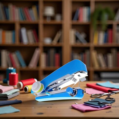 Blue Handheld Sewing Machine, Sewing Machines Portable Mini Manual Sewing Machine Handy Needlework Tool Mini Sewer Machine Hand Stitcher Sewing Machines,Arts, Crafts and Sewing in Saudi Arabia