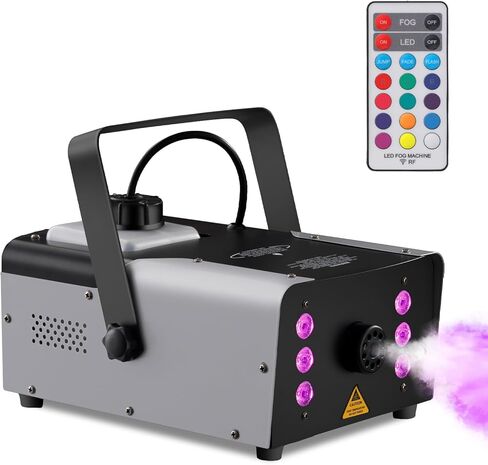 Sunolga 900W Halloween Fog Machine 6 Stage RGB LED Lights with 7 Colors & Strobe Effect 4000CFM Portable Smoke Machine with Wireless Remote Control for Halloween Weddings Parties or Home Decoration in Kuwait