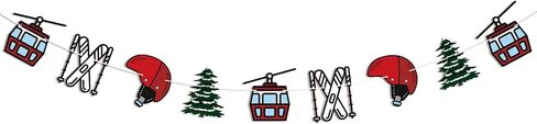 Snowboarding Garland Banner,Cable Car Snowboarding Ski Helmet Garland, Après Ski Bachelorette Party Decorations, Ski Birthday Party Bunting Sign in Saudi Arabia