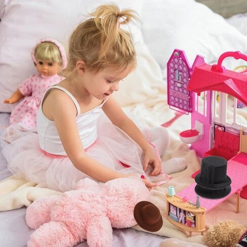 قبعات علوية من اللباد من DOITOOL للحرف اليدوية: قطعتان من القبعات العلوية السوداء الصغيرة، قبعة رجل ثلج صغيرة لحفلات عيد الميلاد، رجل الثلج، الدمية، ديكور المشاريع الحرفية in Kuwait