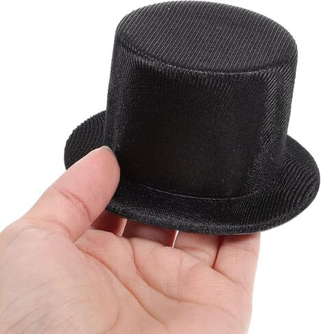 قبعات علوية من اللباد من DOITOOL للحرف اليدوية: قطعتان من القبعات العلوية السوداء الصغيرة، قبعة رجل ثلج صغيرة لحفلات عيد الميلاد، رجل الثلج، الدمية، ديكور المشاريع الحرفية in Kuwait