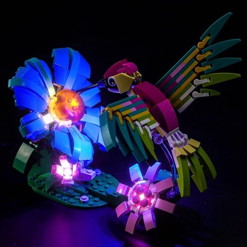 إضاءة LED متوافقة مع Lego 31384 Wild Animals: طائر طنان ملون - أضواء فقط، مجموعة إضاءة متوافقة مع Lego ملون Hummingbird 31384، غير متضمنة النموذج in Kuwait