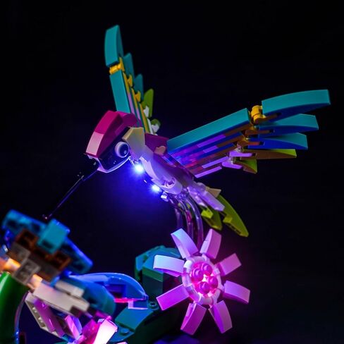 إضاءة LED متوافقة مع Lego 31384 Wild Animals: طائر طنان ملون - أضواء فقط، مجموعة إضاءة متوافقة مع Lego ملون Hummingbird 31384، غير متضمنة النموذج in Kuwait