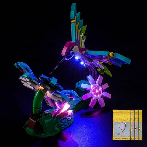 إضاءة LED متوافقة مع Lego 31384 Wild Animals: طائر طنان ملون - أضواء فقط، مجموعة إضاءة متوافقة مع Lego ملون Hummingbird 31384، غير متضمنة النموذج in Kuwait