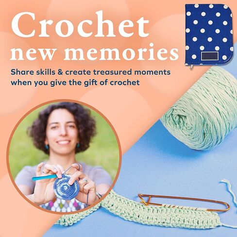 مجموعة خطافات ميلول كروشيه مكونة من 31 قطعة - طقم خيوط كروشيه مع 9 أحجام خطافات مريحة، 6 إبر غزل، لوازم حياكة وكروشيه إضافية وحقيبة حمل لصانعي الكروشيه in Kuwait