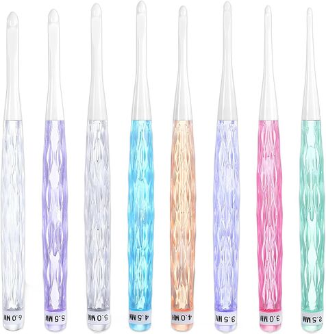 Ergonomic Crochet Hooks Set, 8Pcs Comfortable Practical Crochet Needles Colorful Knitting Kit for DIY Yarn Craft Great Gift for Women Adults Kids Children Beginners in Saudi Arabia