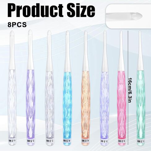 Ergonomic Crochet Hooks Set, 8Pcs Comfortable Practical Crochet Needles Colorful Knitting Kit for DIY Yarn Craft Great Gift for Women Adults Kids Children Beginners in Saudi Arabia