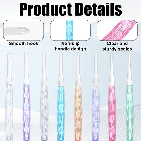 Ergonomic Crochet Hooks Set, 8Pcs Comfortable Practical Crochet Needles Colorful Knitting Kit for DIY Yarn Craft Great Gift for Women Adults Kids Children Beginners in Saudi Arabia