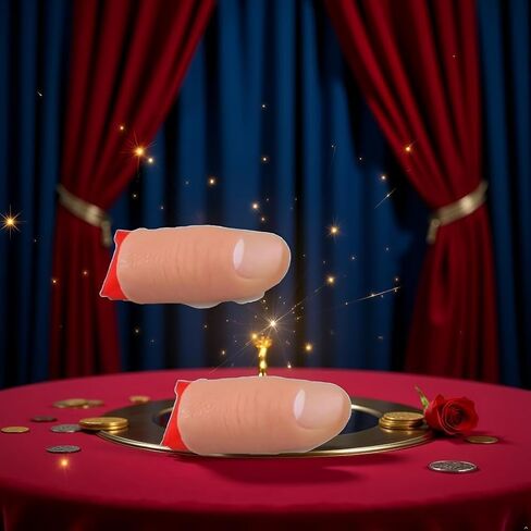 2 Pcs Magic Thumb Tip Set, Thumb Tip Magic Tricks Fake Silk Vanish Magic Disappearing Silk Fake Thumb Tip Magic Trick Gimmick, Magician Accessory Close up Illusions Making Objects Appear/Disappear in Saudi Arabia