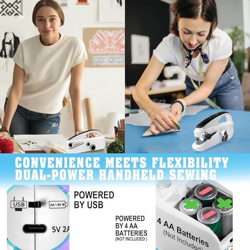 Hand Held Sewing Machines For Adults, Hand Held Sewing Machines for Hemming with Test Fabric(Not second-hand), Easy To Use Rechargeable Hand Sewing Machine for Beginners, Women in Saudi Arabia