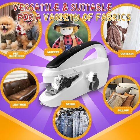 Hand Held Sewing Machines For Adults, Hand Held Sewing Machines for Hemming with Test Fabric(Not second-hand), Easy To Use Rechargeable Hand Sewing Machine for Beginners, Women in Saudi Arabia