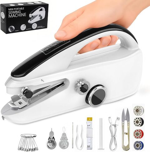 Handheld Sewing Machine for Beginners, Portable Mini Sewing Machine with 2 Speed Modes, Fast Stitch for Clothes, Fabrics, Home DIY Projects Gifts for Mom Birthday, Valentine's Day, Christmas in Saudi Arabia