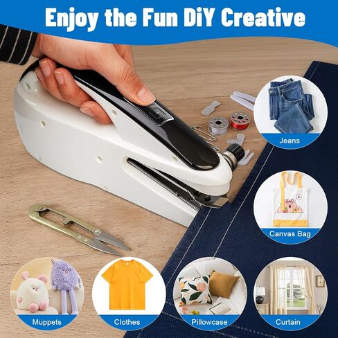 Handheld Sewing Machine for Beginners, Portable Mini Sewing Machine with 2 Speed Modes, Fast Stitch for Clothes, Fabrics, Home DIY Projects Gifts for Mom Birthday, Valentine's Day, Christmas in Saudi Arabia