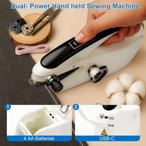 Handheld Sewing Machine for Beginners, Portable Mini Sewing Machine with 2 Speed Modes, Fast Stitch for Clothes, Fabrics, Home DIY Projects Gifts for Mom Birthday, Valentine's Day, Christmas in Saudi Arabia