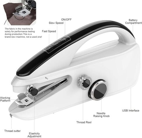Handheld Sewing Machine for Beginners, Portable Mini Sewing Machine with 2 Speed Modes, Fast Stitch for Clothes, Fabrics, Home DIY Projects Gifts for Mom Birthday, Valentine's Day, Christmas in Saudi Arabia