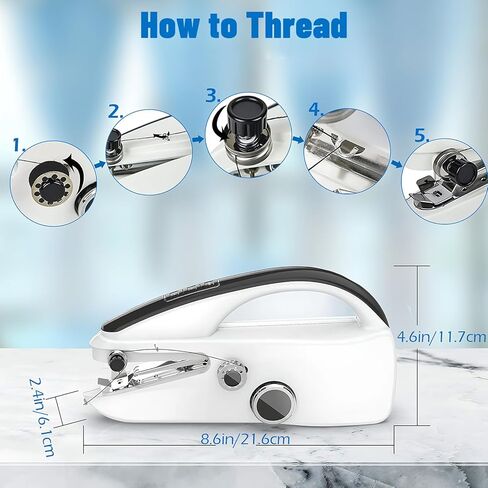 Handheld Sewing Machine for Beginners, Portable Mini Sewing Machine with 2 Speed Modes, Fast Stitch for Clothes, Fabrics, Home DIY Projects Gifts for Mom Birthday, Valentine's Day, Christmas in Saudi Arabia