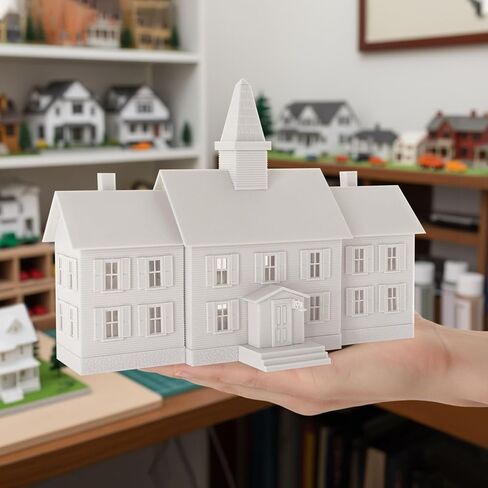 HO Scale Model School House Kit Unassembled Building for Model Railroad JZHO6893JJ in Saudi Arabia