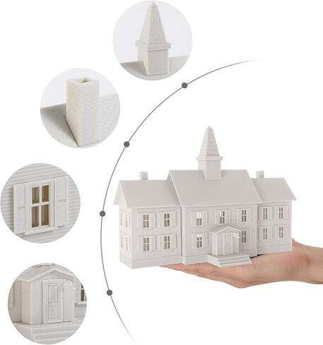 HO Scale Model School House Kit Unassembled Building for Model Railroad JZHO6893JJ in Saudi Arabia