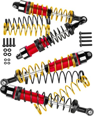 RC Aluminium Shock Absorber Upgrades Part for 1/10 Kraton 4x4 4S V2 BLX,Outcast 4x4 4S V2 BLX,Front Rear Big Bore Shocks Absorber Damper Hops Up,4pcs,Red in Saudi Arabia